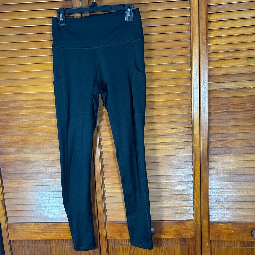Aerie Move High Waisted Pocket Leggings Black Womens Size Medium Long M Long